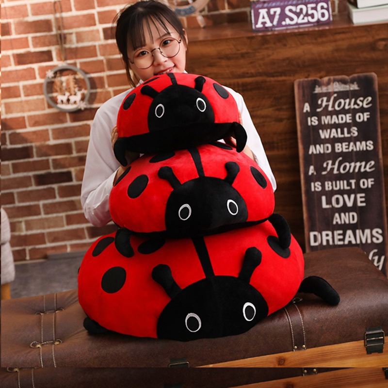 Cute Beetle LADYBIRD Simulation Plush Toys Doll Bolster Doll Children&#039;s Birthday Gifts