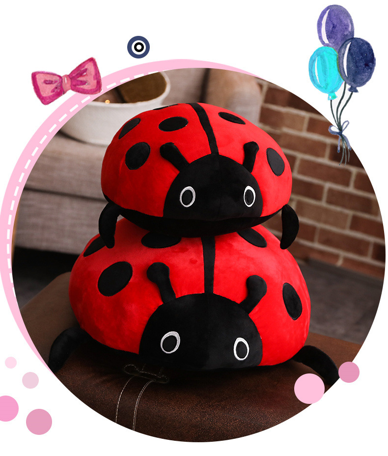 Cute Beetle LADYBIRD Simulation Plush Toys Doll Bolster Doll Children's Birthday Gifts