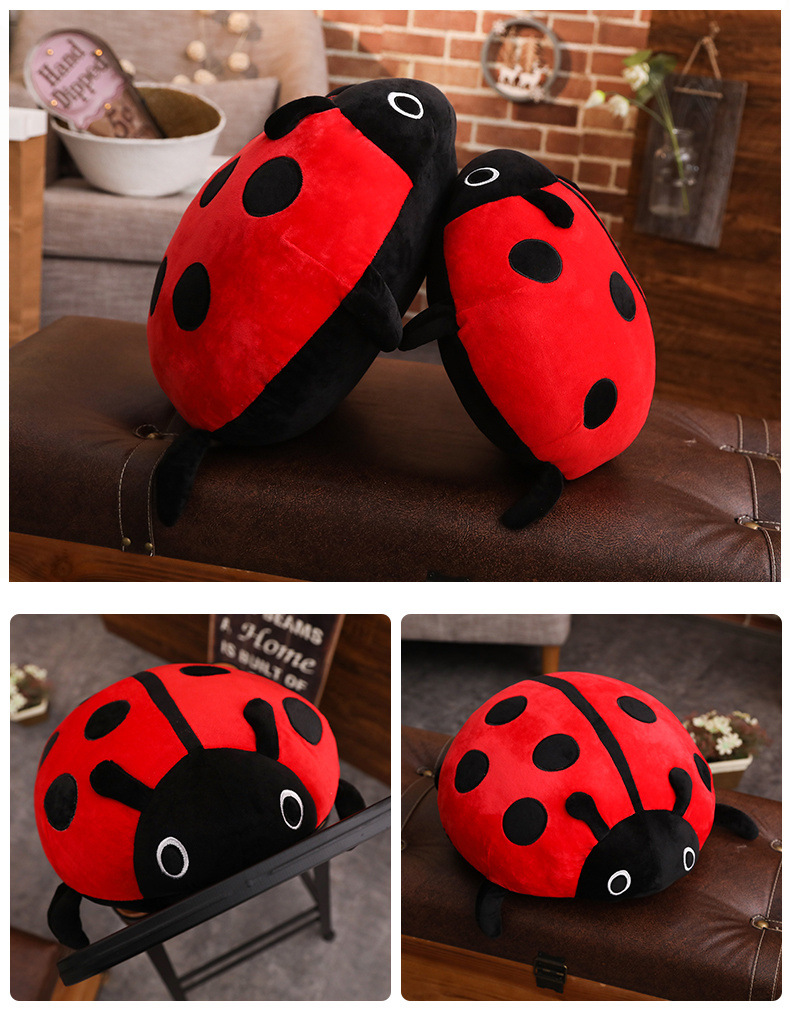 Cute Beetle LADYBIRD Simulation Plush Toys Doll Bolster Doll Children's Birthday Gifts