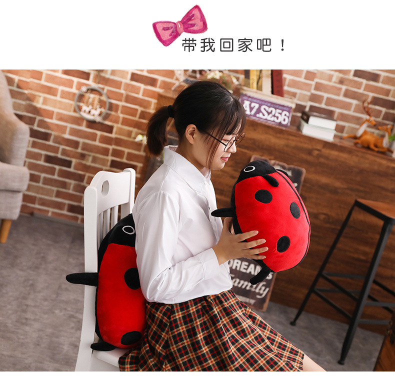 Cute Beetle LADYBIRD Simulation Plush Toys Doll Bolster Doll Children's Birthday Gifts