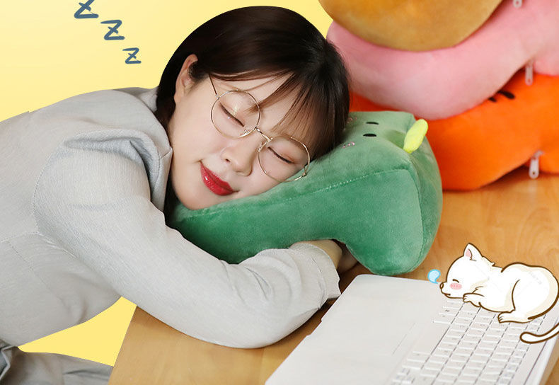 Cute Office Siesta Pillow Work Stomach Sleeping on Desk Sleeping Pillow Nap Pillow Student Breathable Lying Bolster Artifact