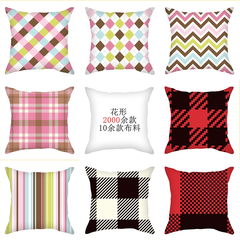 Nordic Simple Color Geometric Plaid Short Velvet Pillow Cover Wholesale Striped Geling Bolster Home Sofa Cushion Cover