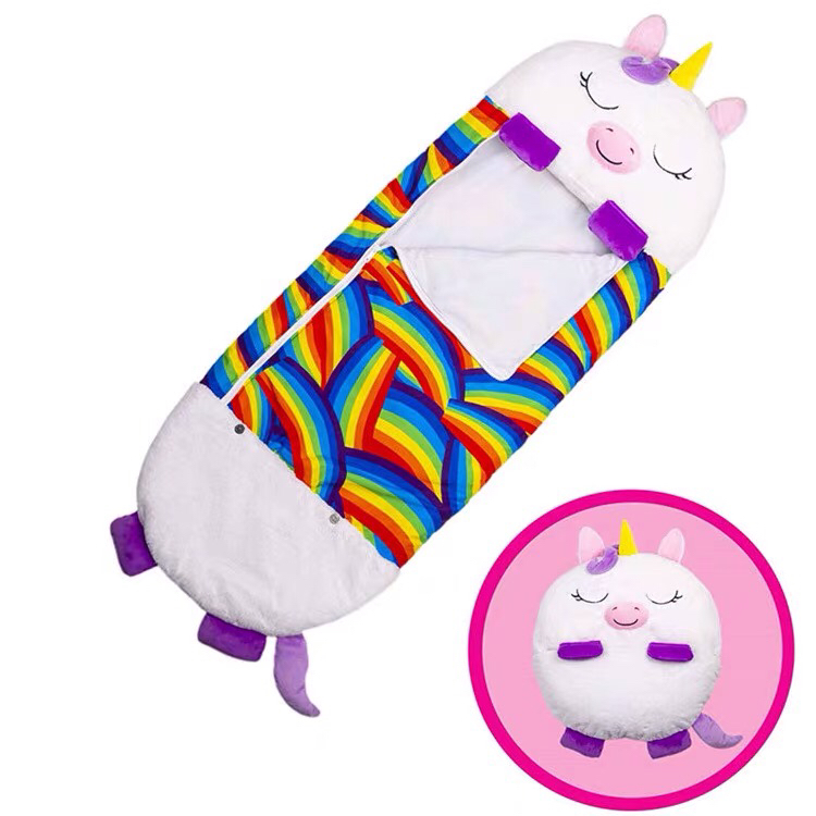 New Cross-Border Happy Nappers Children Bolster Pillow Folding Anti-Kicking Blanket Autumn and Winter Cartoon Sleeping Bag
