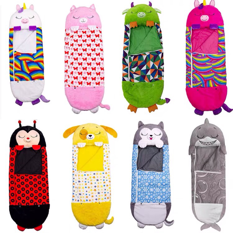 New Cross-Border Happy Nappers Children Bolster Pillow Folding Anti-Kicking Blanket Autumn and Winter Cartoon Sleeping Bag