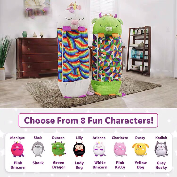 New Cross-Border Happy Nappers Children Bolster Pillow Folding Anti-Kicking Blanket Autumn and Winter Cartoon Sleeping Bag