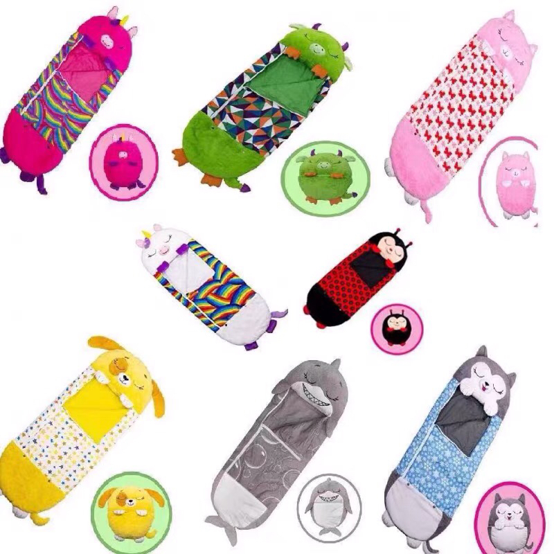 New Cross-Border Happy Nappers Children Bolster Pillow Folding Anti-Kicking Blanket Autumn and Winter Cartoon Sleeping Bag