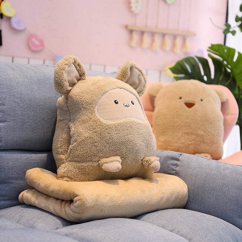 Pillow and Quilt Dual-Use Custom Cartoon Small Quilt Bolster Car Nap Blanket Air Conditioner Quilt Two-in-One
