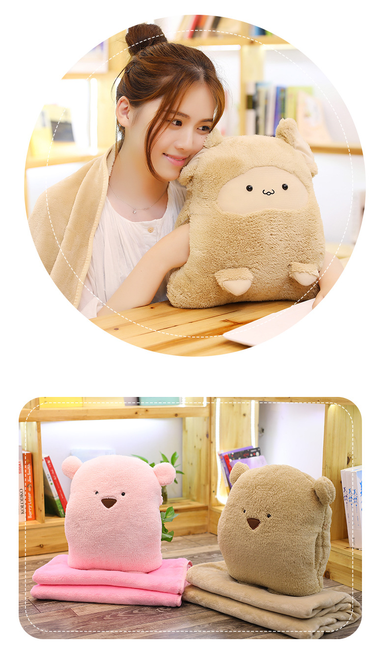 Pillow and Quilt Dual-Use Custom Cartoon Small Quilt Bolster Car Nap Blanket Air Conditioner Quilt Two-in-One