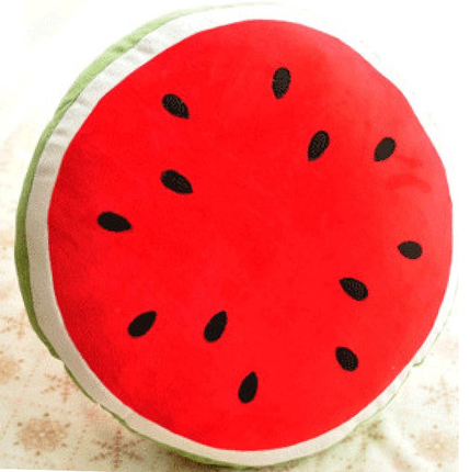 Watermelon Lumbar Support Pillow Mat Simulation Embroidered Fruit Bolster round Children&#039;s Plush Toys Large Pillow Photography