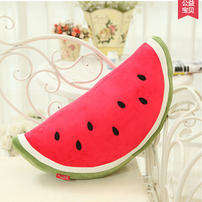 Watermelon Lumbar Support Pillow Mat Simulation Embroidered Fruit Bolster round Children&#039;s Plush Toys Large Pillow Photography