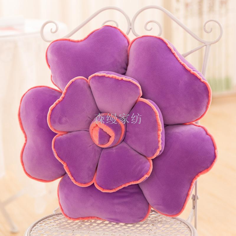 Manruoxi down Cotton Three-Dimensional Rose Bolster Office Flower Cushion Gift Toys Decorative Photography