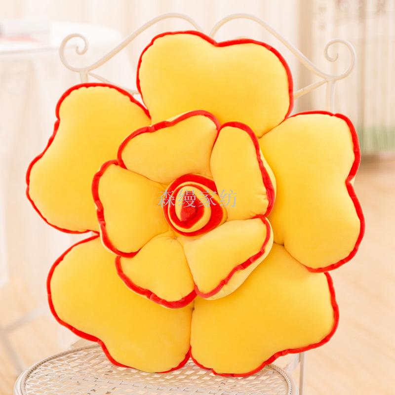 Manruoxi down Cotton Three-Dimensional Rose Bolster Office Flower Cushion Gift Toys Decorative Photography