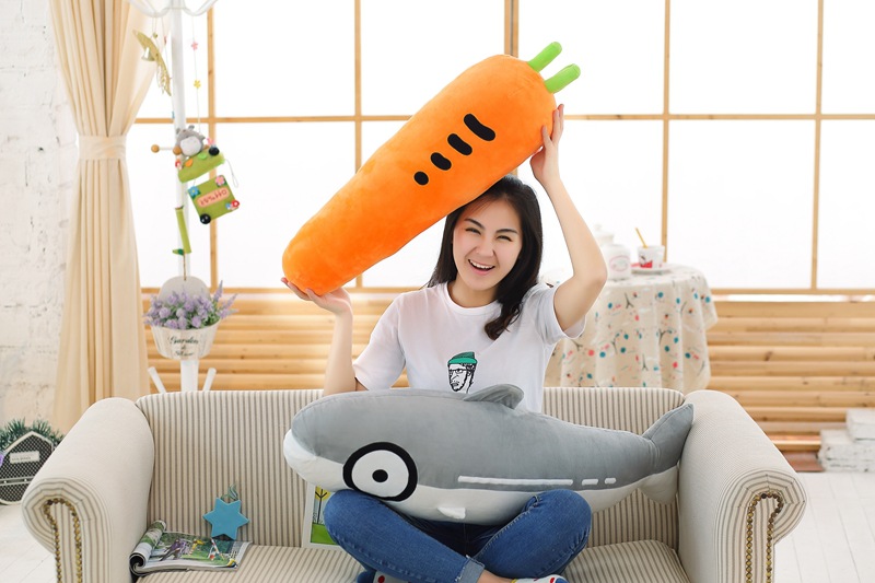 Children's Cartoon Plush Toy Lengthened Carrot Bolster Nap Lunch Break Waist Cushion Simulation Educational Doll