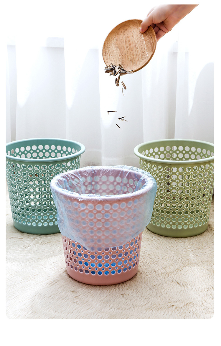 Plastic Hollow Trash Can Household Toilet Kitchen and Toilet Trash Can without Lid Large Thickened Office Wastebasket Plastic Hollow Trash Can Household Toilet Kitchen and Toilet Trash Can without Lid Large Thickened Office Wastebasket