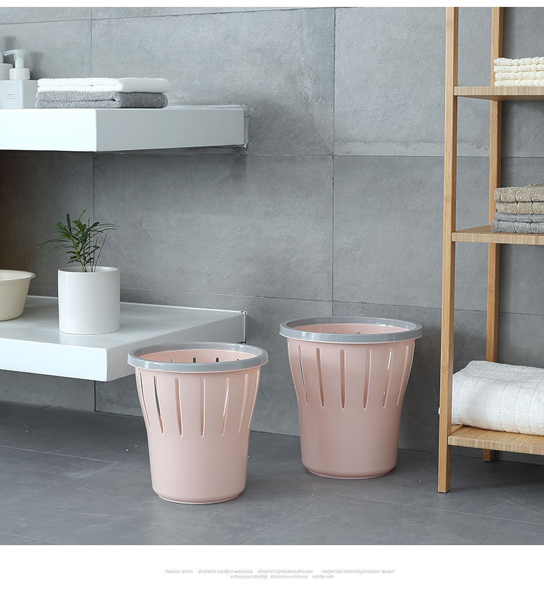 Plastic Hollow Trash Can Household Toilet Kitchen and Toilet Trash Can without Lid Large Thickened Office Wastebasket Plastic Hollow Trash Can Household Toilet Kitchen and Toilet Trash Can without Lid Large Thickened Office Wastebasket
