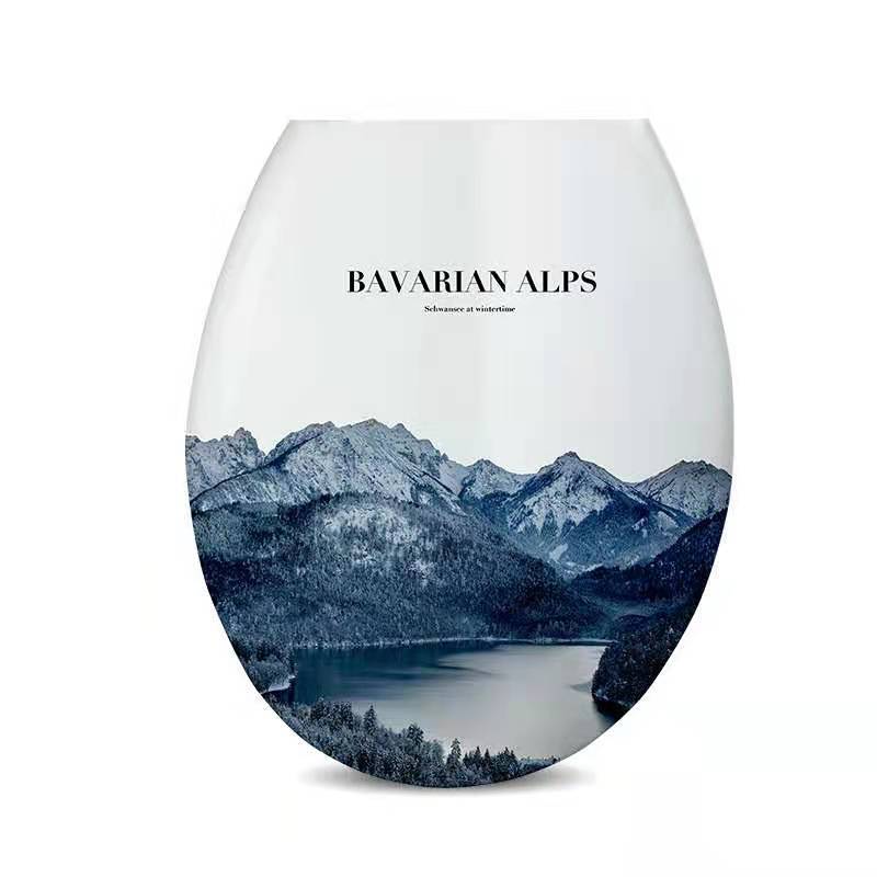 Cross-Border Toilet Printing Cover U-Shaped Plastic Toilet lid