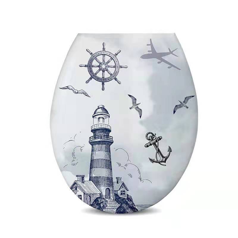 Cross-Border Toilet Printing Cover U-Shaped Plastic Toilet lid