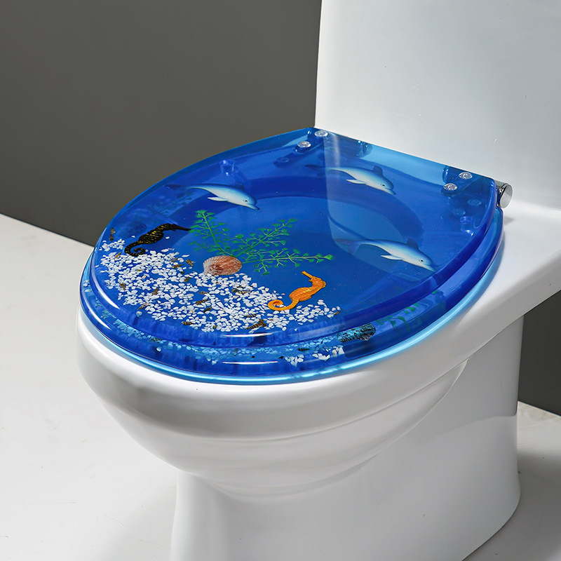 Toilet lid Thickened Toilet Pumping Old-Fashioned Toilet Seat Resin Buffer Quick Release Mute Toilet Cover