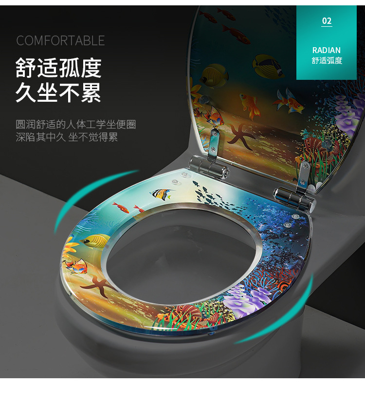 Toilet Cover Home Versatile Thickened Toilet Pumping Old-Fashioned Toilet Seat Resin Buffer Toilet lid