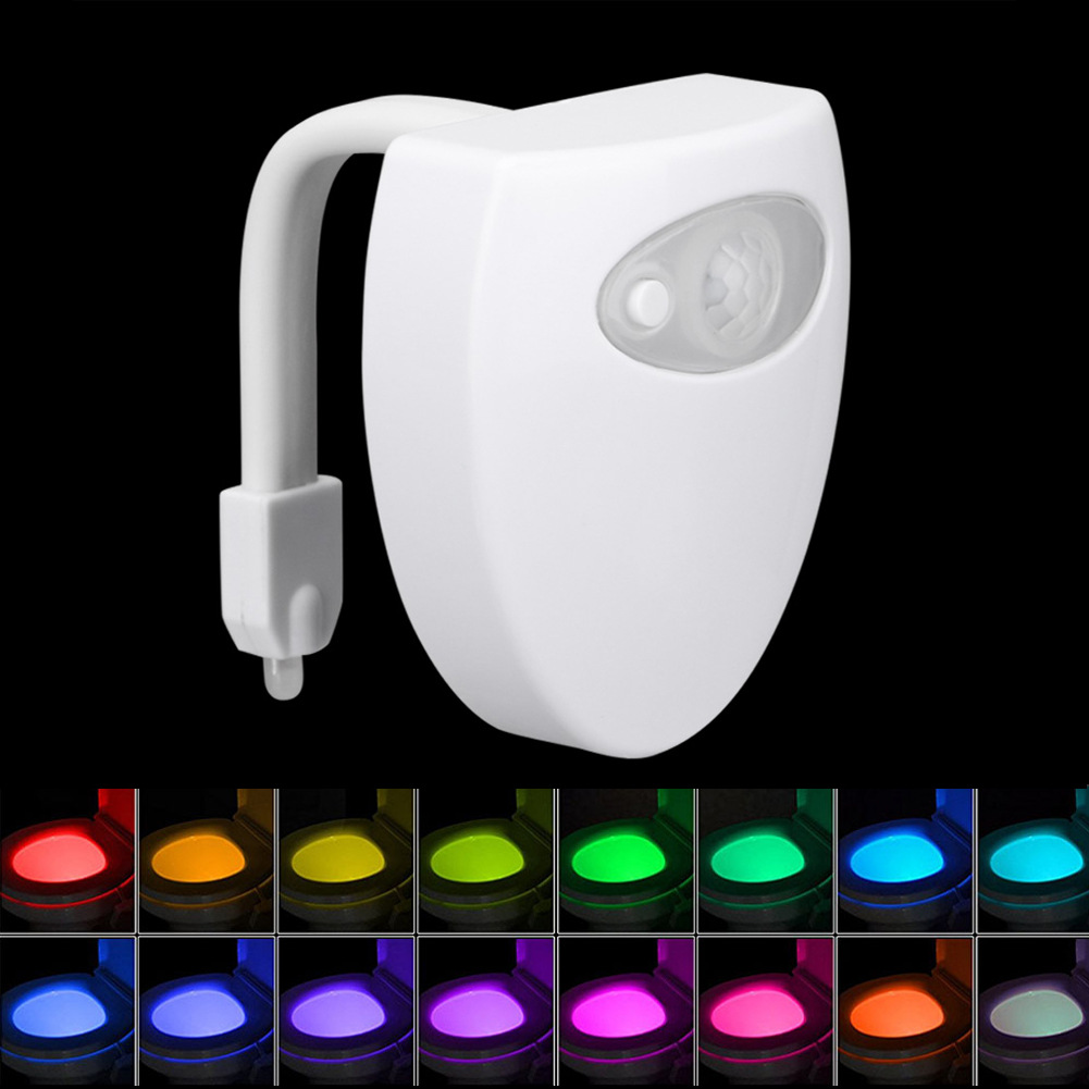 16Color Toilet Light Human Body Induction Toilet Lid Lamp Hanging Toilet Lamp Creative Small Night Lamp Kitchen Light