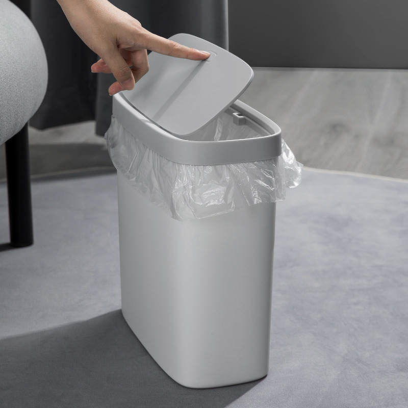 Waste bins Free Shipping Narrow Small Size Toilet Bin with Lid Pressure Ring Home Living Room Toilet Bin