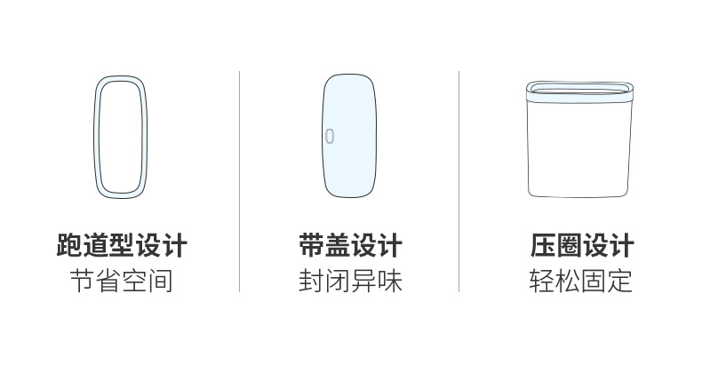 Waste bins Free Shipping Narrow Small Size Toilet Bin with Lid Pressure Ring Home Living Room Toilet Bin