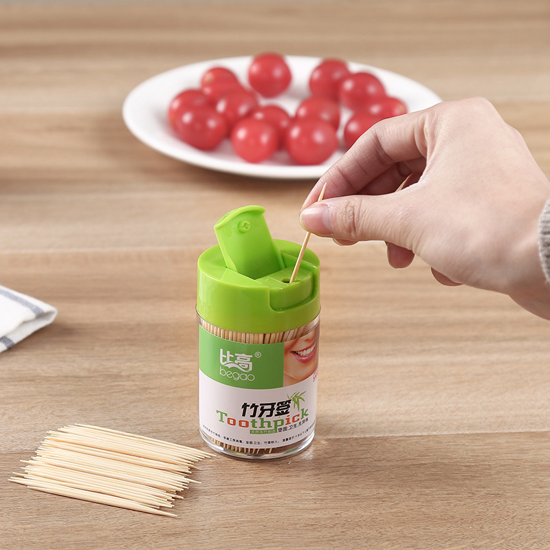 Exquisite Double head Thin Head Hotel family restaurant Exquisite Pick Box of affordable Green Bamboo toothpick