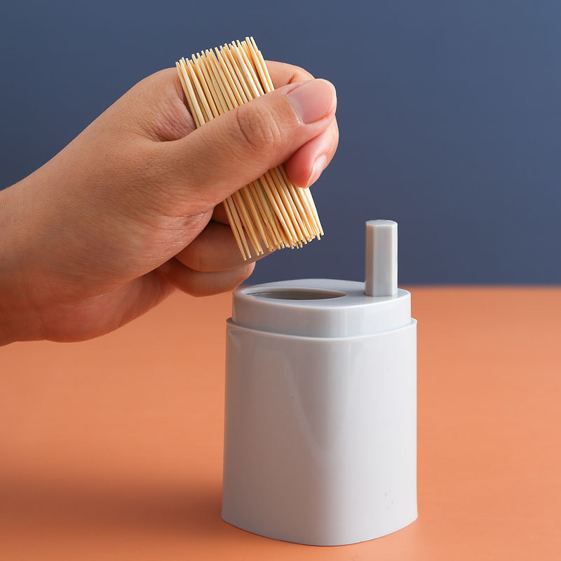 Creative Press Type Toothpick Box Household Restaurant Automatic Bounce Toothpick Tin Toothpick Bottle Portable Plastic Toothpick Holder