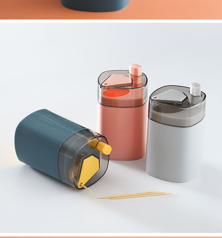 Creative Press Type Toothpick Box Household Restaurant Automatic Bounce Toothpick Tin Toothpick Bottle Portable Plastic Toothpick Holder Creative Press Type Toothpick Box Household Restaurant Automatic Bounce Toothpick Tin Toothpick Bottle Portable Plastic Toothpick Holder