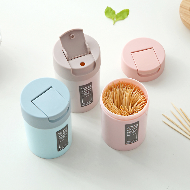 Home Living Room Dining Table Household Flip Portable Toothpick Case Toothpick Tin Coffee Table Toothpick Storage Box