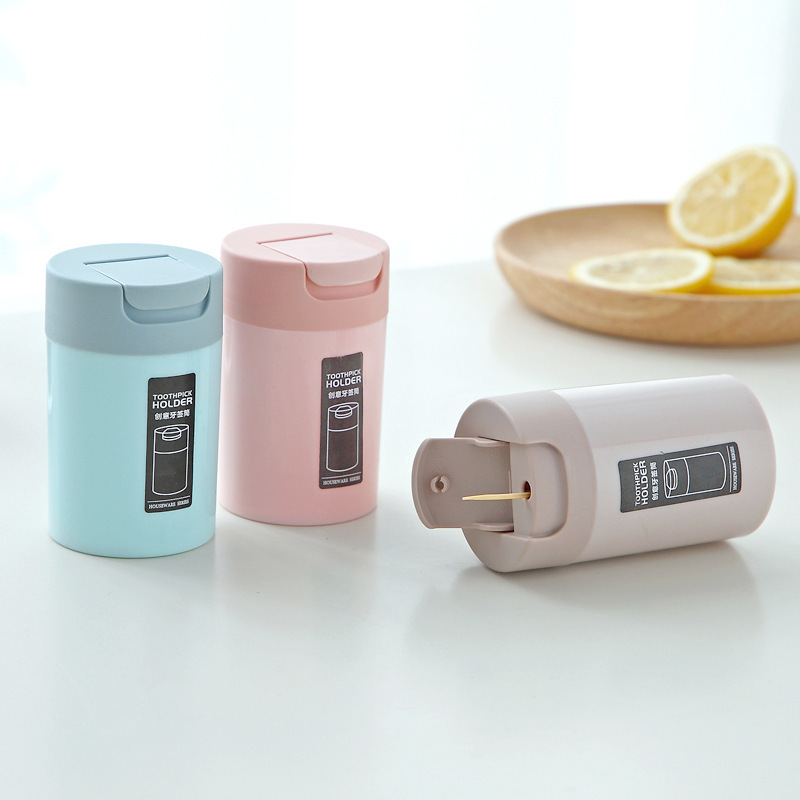 Home Living Room Dining Table Household Flip Portable Toothpick Case Toothpick Tin Coffee Table Toothpick Storage Box