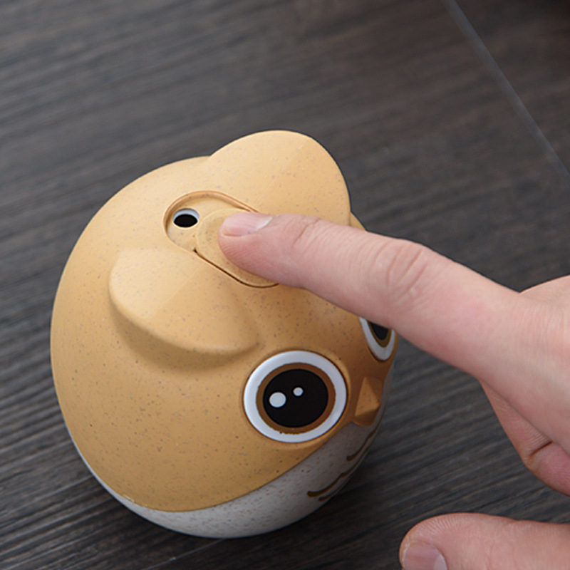 Wheat Straw Owl Toothpick Box Creative Home Toothpick Holder Cute Cartoon Toothpick Bottle Can Stall