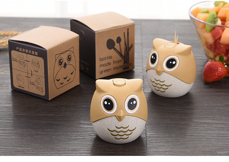 Wheat Straw Owl Toothpick Box Creative Home Toothpick Holder Cute Cartoon Toothpick Bottle Can Stall Wheat Straw Owl Toothpick Box Creative Home Toothpick Holder Cute Cartoon Toothpick Bottle Can Stall