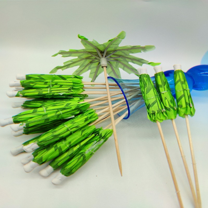 Small Umbrella Toothpick Flower Paper Umbrella Fruit Plate Beverage Decoration Wine Label Fruit Toothpick Party Layout