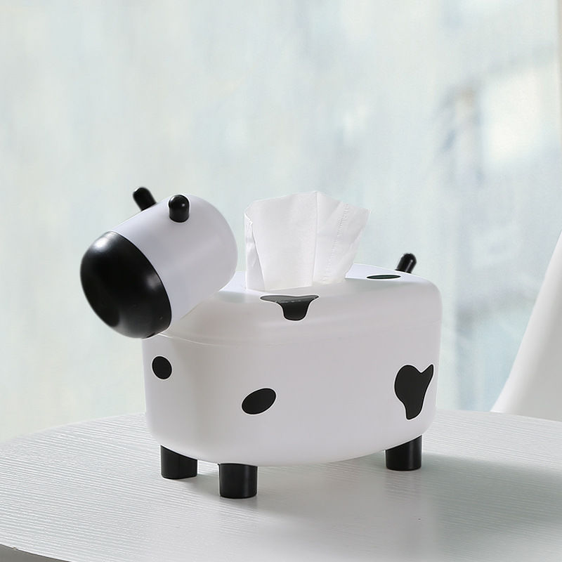 Dairy Cattle Tissue Box Spot DIY Creative Stickers Multifunctional with Toothpick Box Calf Tissue Box