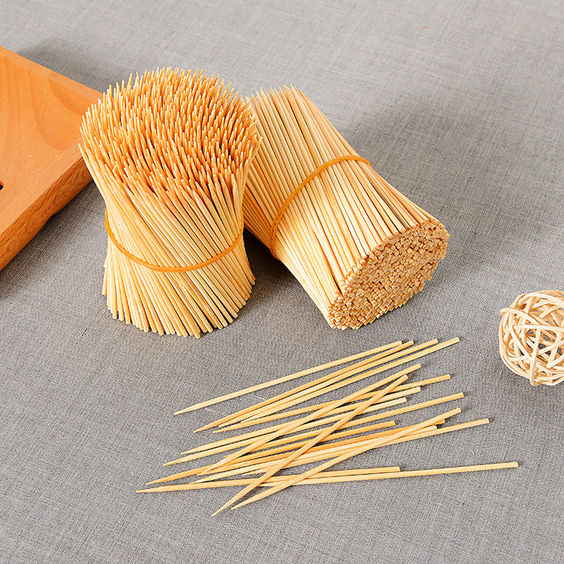 2 0mm 10cm Disposable SingleHead Bamboo Toothpick Fruit Toothpick Good Smell Stick BBQ BBQ Stick Customized