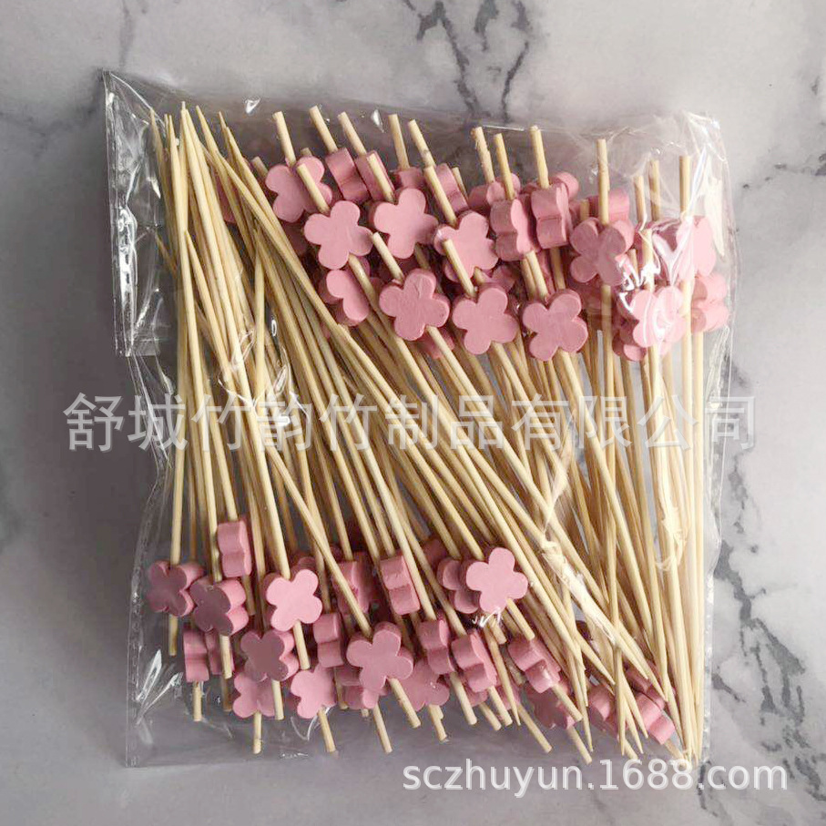 Disposable Bamboo Fruit Toothpick Fruit Fork Cocktail Sticks Cute Bamboo Creative Flower Toothpick Beads String Whole Disposable Bamboo Fruit Toothpick Fruit Fork Cocktail Sticks Cute Bamboo Creative Flower Toothpick Beads String Whole