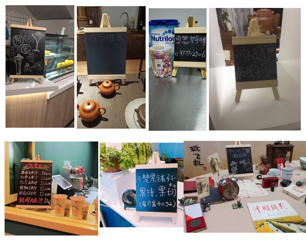 Creative Folding Children's Desktop Mini Wooden Bracket Small Blackboard Bar Milk Tea Shop Menu Billboard Message Board Creative Folding Children's Desktop Mini Wooden Bracket Small Blackboard Bar Milk Tea Shop Menu Billboard Message Board