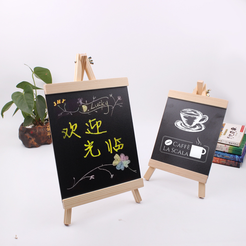 Creative Folding Children's Desktop Mini Wooden Bracket Small Blackboard Bar Milk Tea Shop Menu Billboard Message Board Creative Folding Children's Desktop Mini Wooden Bracket Small Blackboard Bar Milk Tea Shop Menu Billboard Message Board