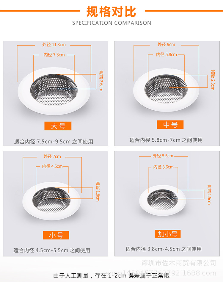 Kitchen Sink Filter Dish Stainless Steel Filter Sink Drain Filter Sewer Floor Drain Cover