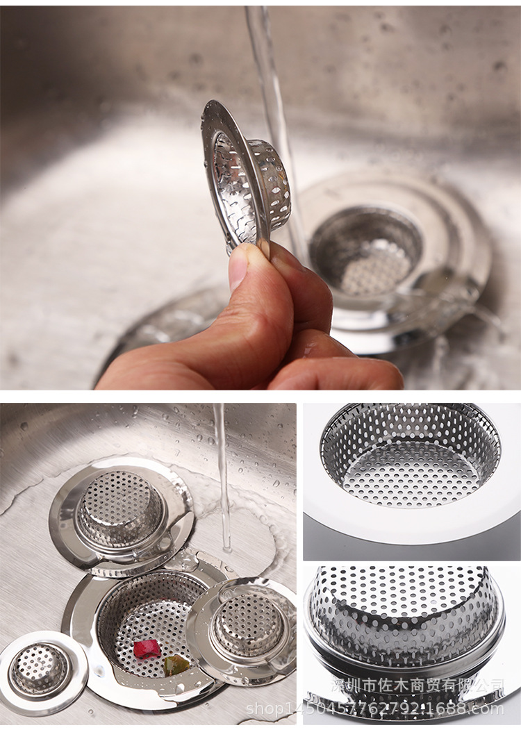 Kitchen Sink Filter Dish Stainless Steel Filter Sink Drain Filter Sewer Floor Drain Cover