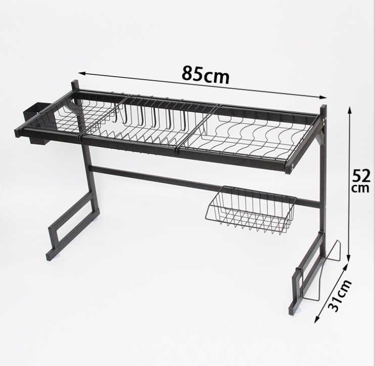 85cm Stainless Steel Bowl Rack and Storage Rack Plate Rack Kitchen Dish Draining Rack Water Tank Rack Storage Rack Dish Rack