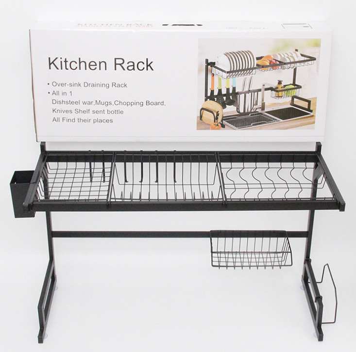 85cm Stainless Steel Bowl Rack and Storage Rack Plate Rack Kitchen Dish Draining Rack Water Tank Rack Storage Rack Dish Rack