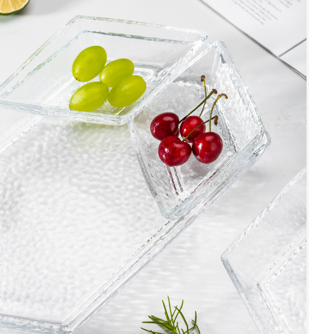 Ageliya Gift Platter Dried Fruit Box Fruit Plate Creative Combination Multi-Purpose Fruit Plate Candy Plate Glass Fruit Plate