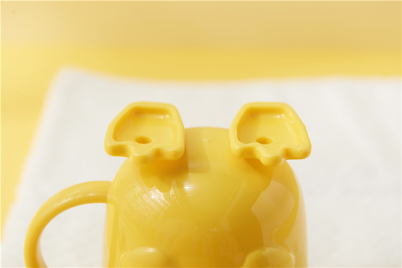 Small Yellow Duck Bowl Cup Spoon Fork 5-Piece Tableware Children's Cute Grid Cartoon Shape Lunch Plate Kindergarten Lunch Plate