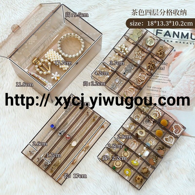 Internet Celebrity Jewelry Box Storage Box Acrylic Simple Large Capacity Nail Storage Box Universal Plate Double European Style