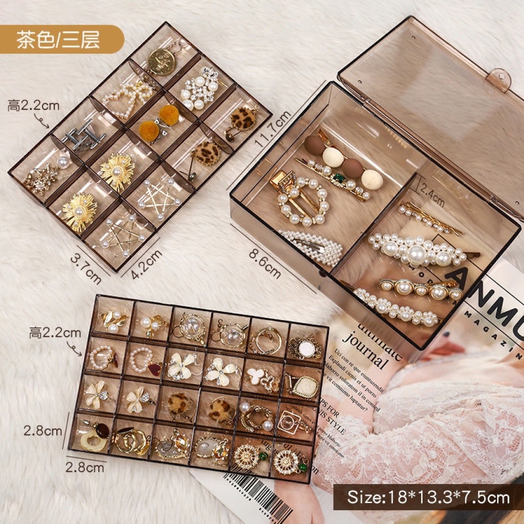 Internet Celebrity Jewelry Box Storage Box Acrylic Simple Large Capacity Nail Storage Box Universal Plate Double European Style Internet Celebrity Jewelry Box Storage Box Acrylic Simple Large Capacity Nail Storage Box Universal Plate Double European Style