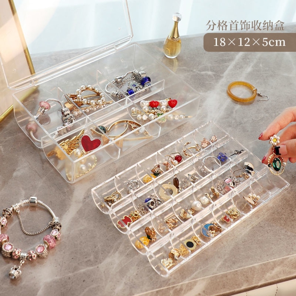 Internet Celebrity Jewelry Box Storage Box Acrylic Simple Large Capacity Nail Storage Box Universal Plate Double European Style Internet Celebrity Jewelry Box Storage Box Acrylic Simple Large Capacity Nail Storage Box Universal Plate Double European Style