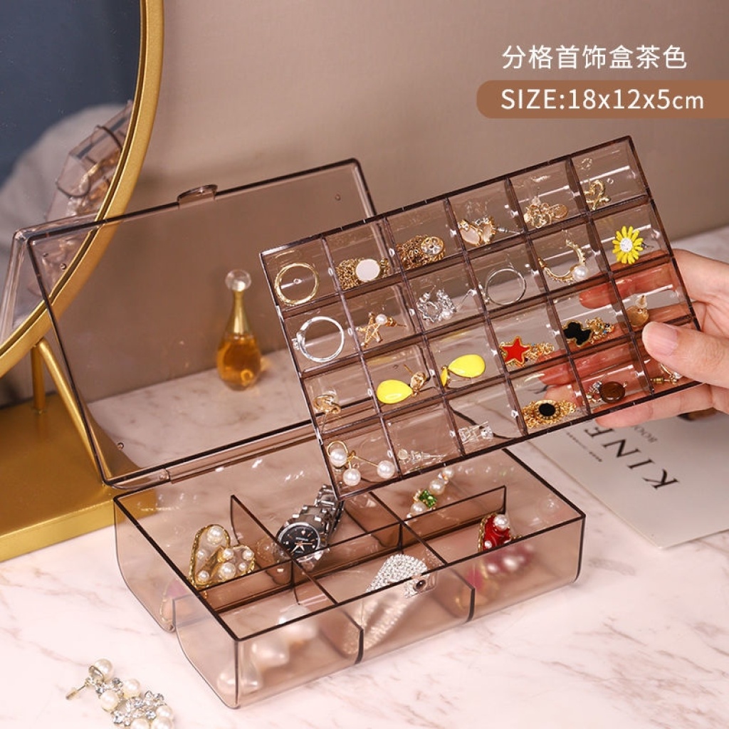 Internet Celebrity Jewelry Box Storage Box Acrylic Simple Large Capacity Nail Storage Box Universal Plate Double European Style Internet Celebrity Jewelry Box Storage Box Acrylic Simple Large Capacity Nail Storage Box Universal Plate Double European Style