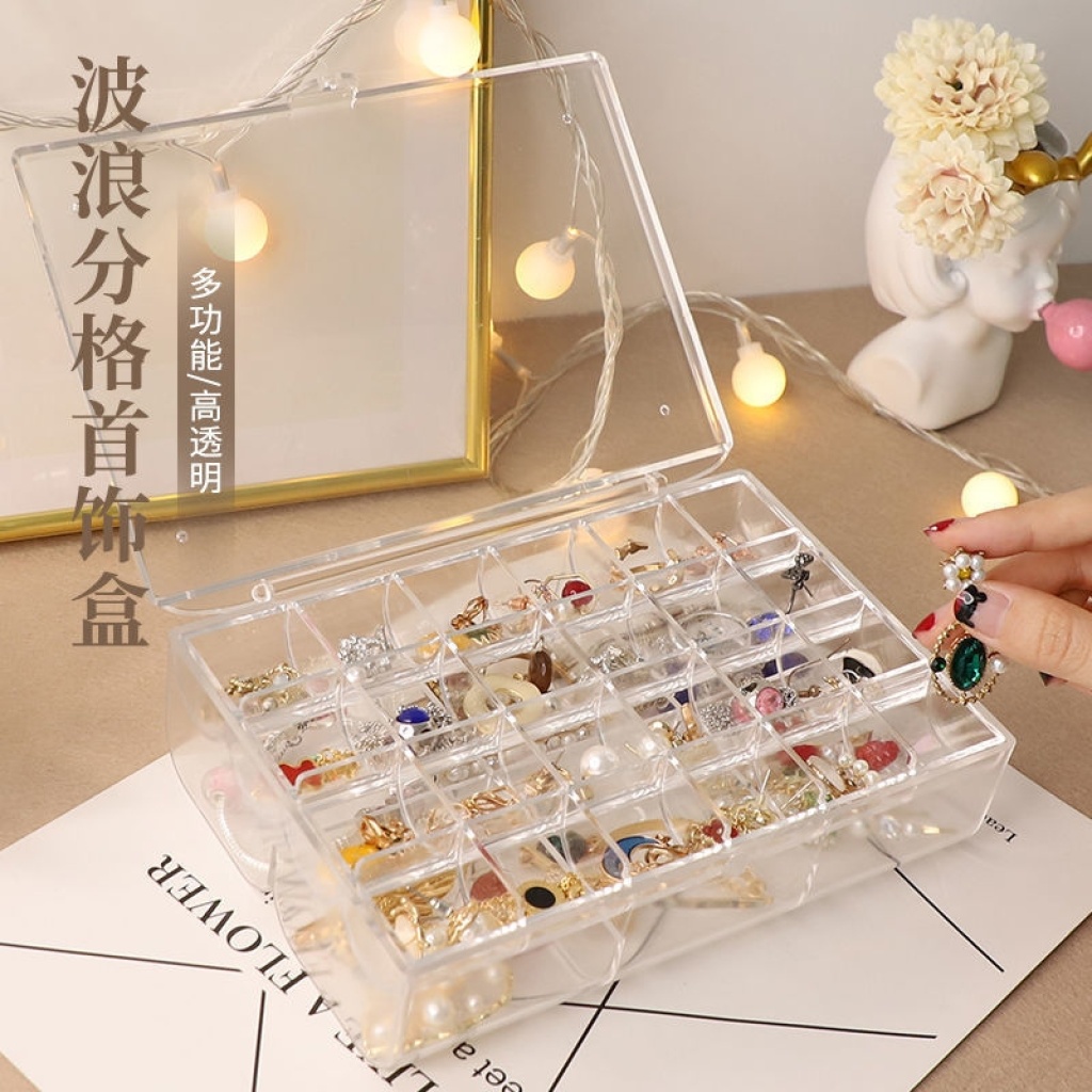 Internet Celebrity Jewelry Box Storage Box Acrylic Simple Large Capacity Nail Storage Box Universal Plate Double European Style Internet Celebrity Jewelry Box Storage Box Acrylic Simple Large Capacity Nail Storage Box Universal Plate Double European Style